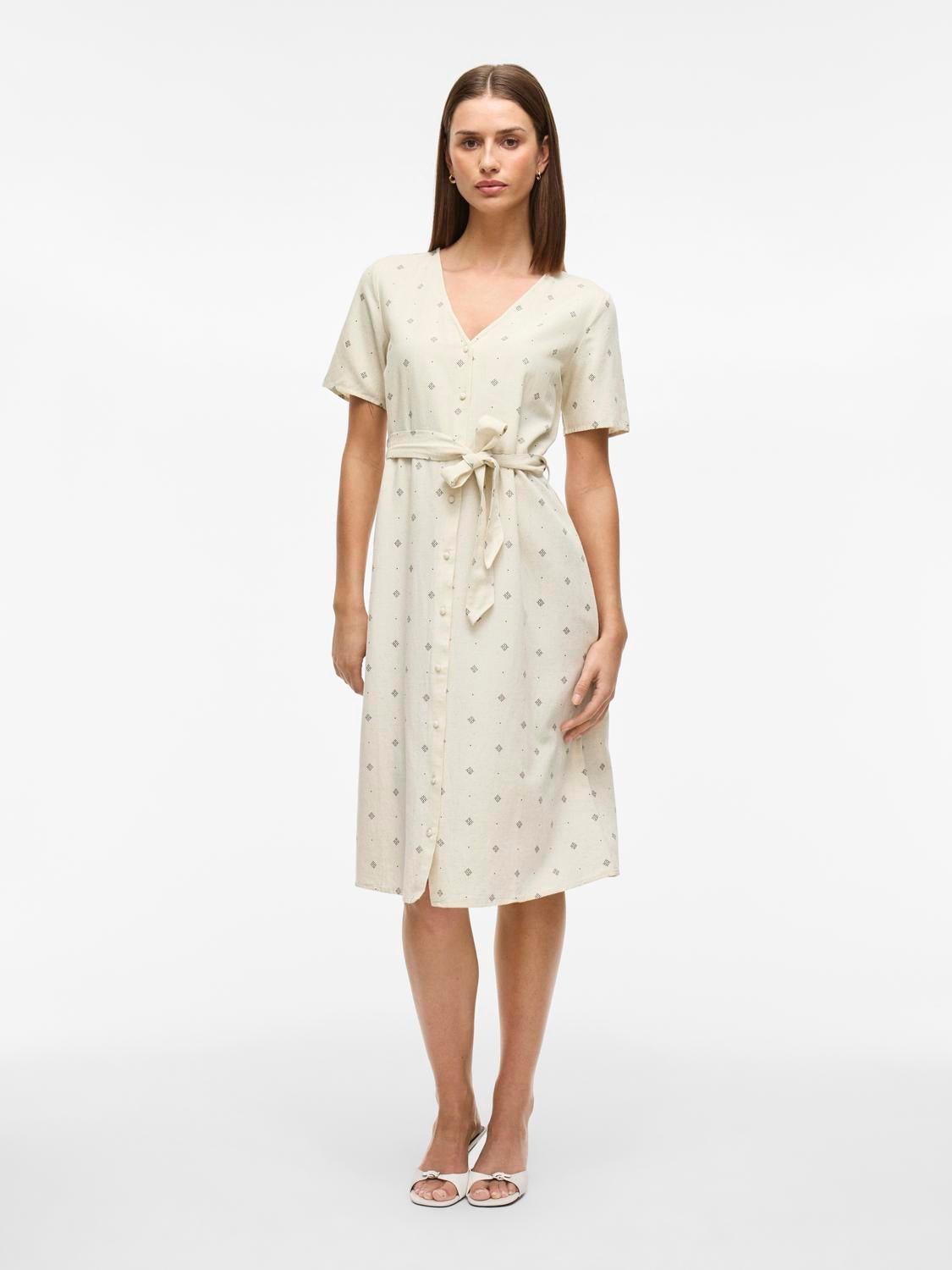 VIPRISILLA Midi Dress - Super Light Natural Melan - VERO MODA & VILA Bergvik